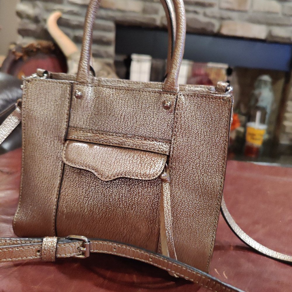 Rebecca Minkoff metallic Mini tote Rose Gold Pouse